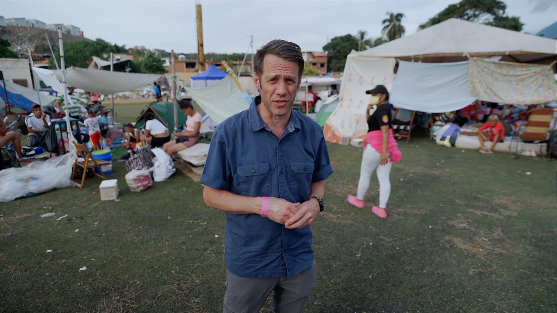 BBC at Venezuela baseball stadium sheltering earthquake survivors