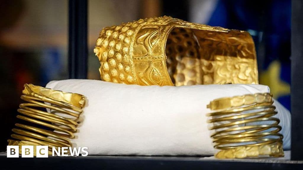 Three jailed over heist of ancient golden helmet from Dutch museum