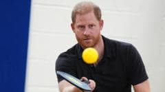 Harry dives into pickleball during school visit
