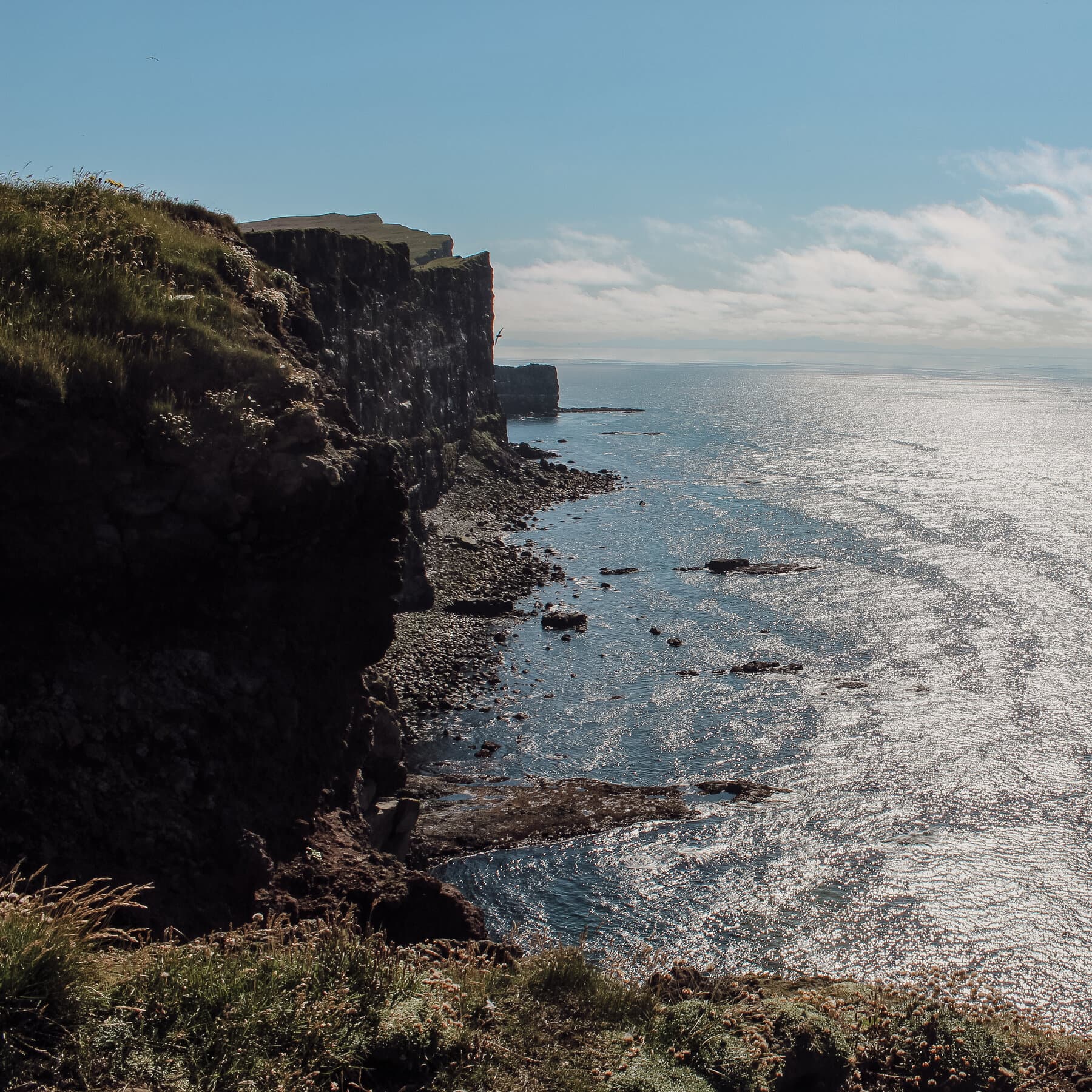 This remote spot has cliffs, seabirds — and today, a few extra seconds of darkness.